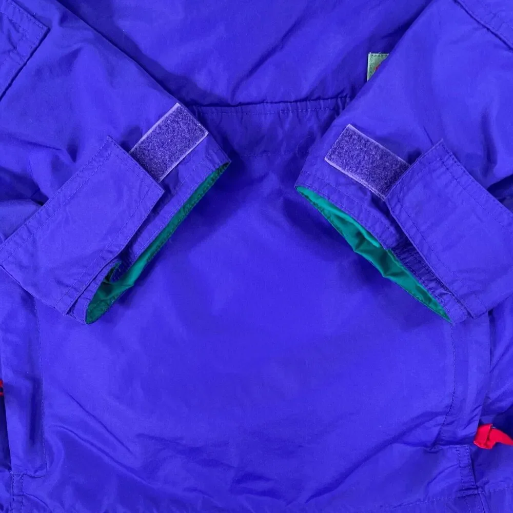 Vtg Columbia Jacket Mens Small Blue Quarter Zip Anorak Y2K Windbreaker Hooded